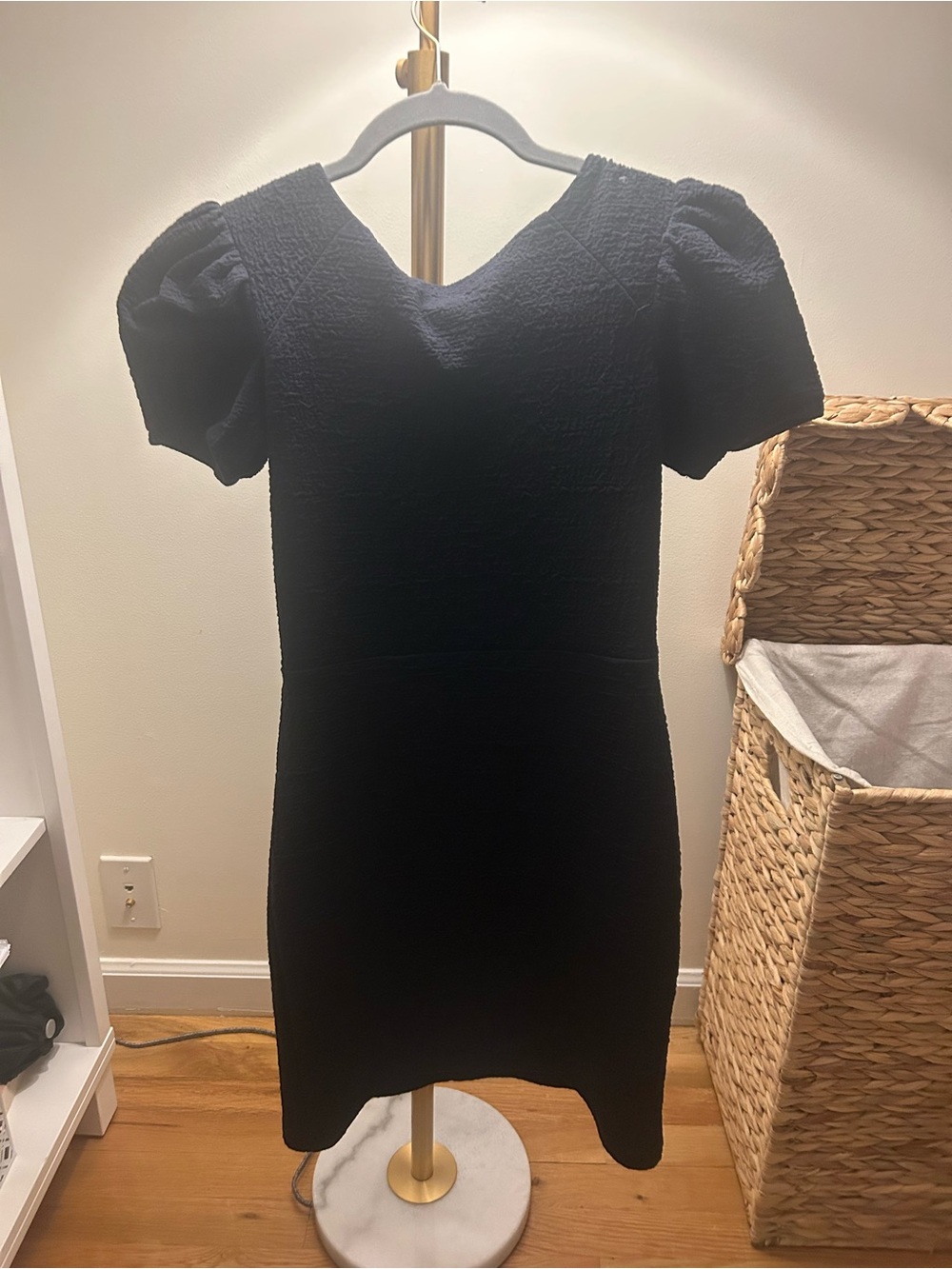 BDG Black Puff-Sleeve Mini Dress